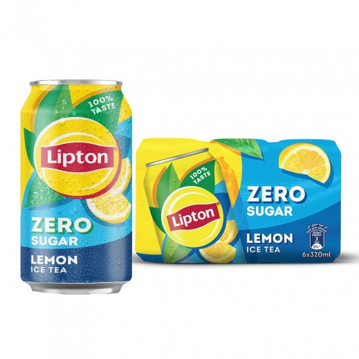 Lipton Zero Sugar Lemon Ice Tea 6 x 320 ml - delivered by Taw9eel Fast