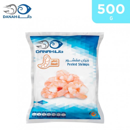 Danah Frozen Small Peeled Shrimps 500 g - delivered by Taw9eel Fast