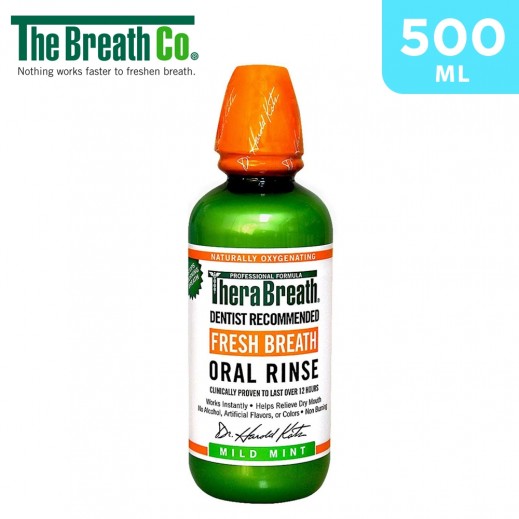 The Breath Co Fresh Breath Oral Rinse Mild Mint 500 ml - delivered by Taw9eel Fast