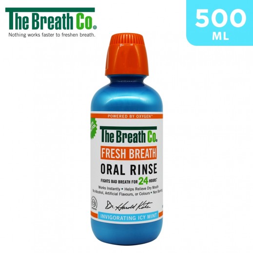 The Breath Co Fresh Breath Oral Rinse Icy Mint 500 ml - delivered by Taw9eel Fast