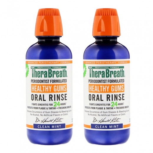 The Breath Co Clean Mint Healthy Gums Oral Rinse Mouthwash 2 × 500 ml