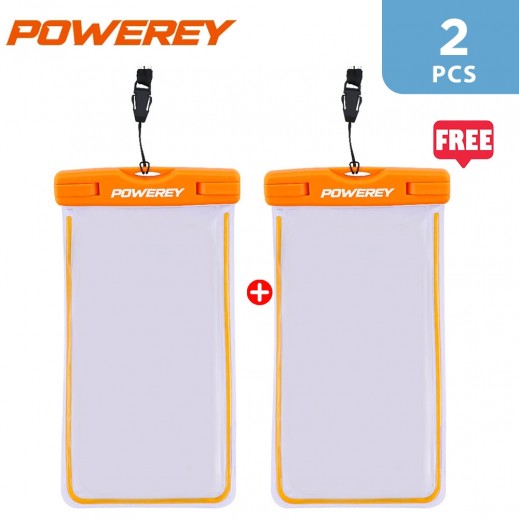 22cm Waterproof Belt Pouch by Powerey - Orange 1 + 1 Free