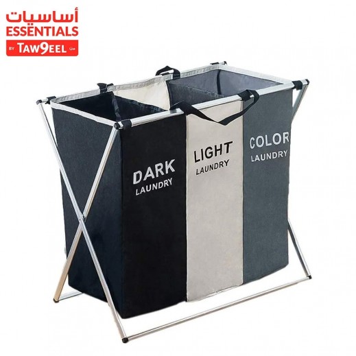 3 Compartment Laundry Basket - Essential By Taw9eel  - delivered by Taw9eel Fast