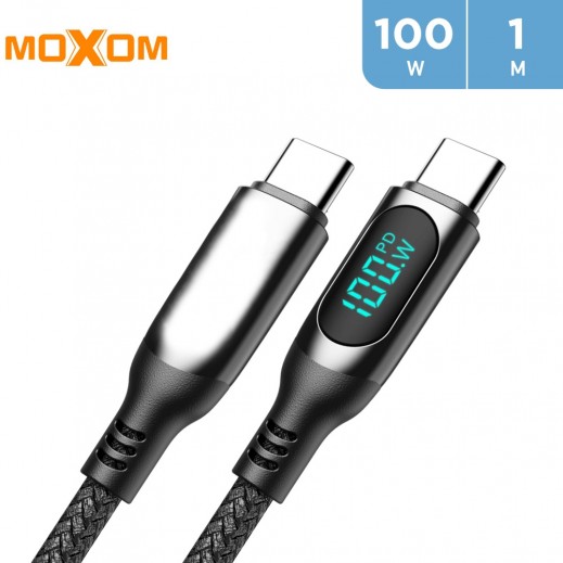 Moxom 100 W PD Type-C to Type-C Cable with LCD Display 1 m  