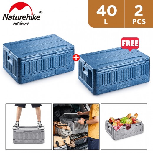 Naturehike Outdoor Insulation Folding Storage Box 40 L - Blue (1 + 1 Free) - delivered by Taw9eel Fast