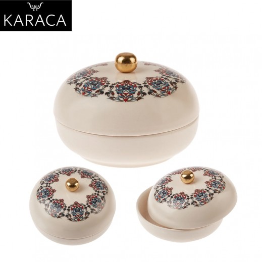 Karaca Home Porcelain Turkish Delight Holder - Flowers
