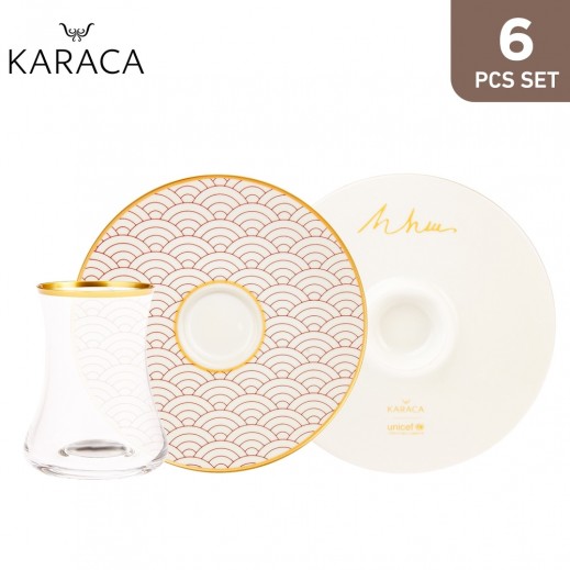 Karaca Set of 6 Tea Cups 