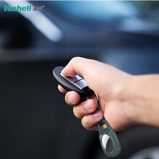 Buy Hishell TPU Carbon Fiber AirTag Case with Keychain توصيل