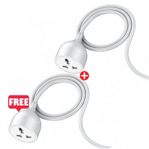 LDNIO Single Extension with 5 M Power Cord 1 + 1 Free - delivered by Taw9eel Fast