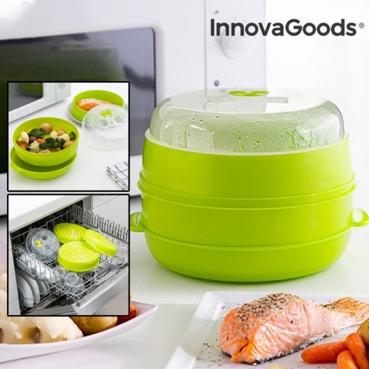 InnovaGoods Microwave Double Steamer Codoawave   - delivered by Taw9eel Fast