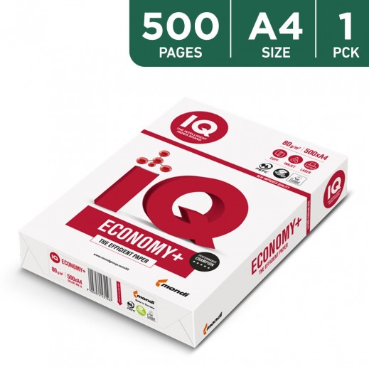 IQ Economy Plus Photo Copy A4 Paper 80 GSM 500 Pages - delivered by Taw9eel Fast
