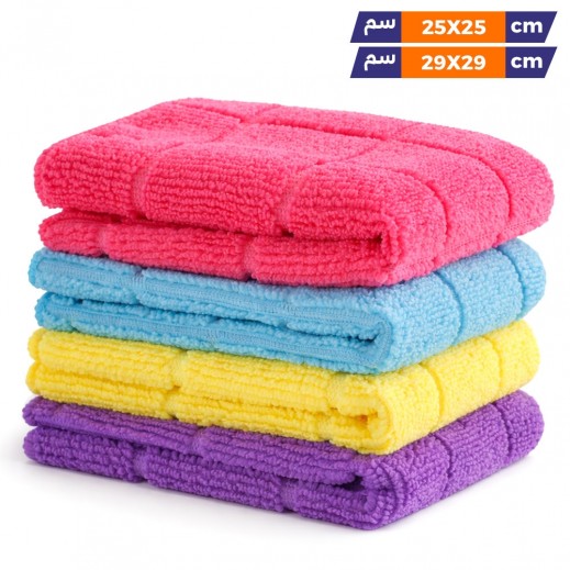 Set of 4 Microfiber Cleaning Cloth By Tawfeer - delivered by Taw9eel Fast