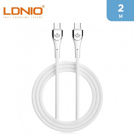 Ldnio 30W Type-C to Type-C Braided Charging Cable 2 m - White - delivered by Taw9eel Fast