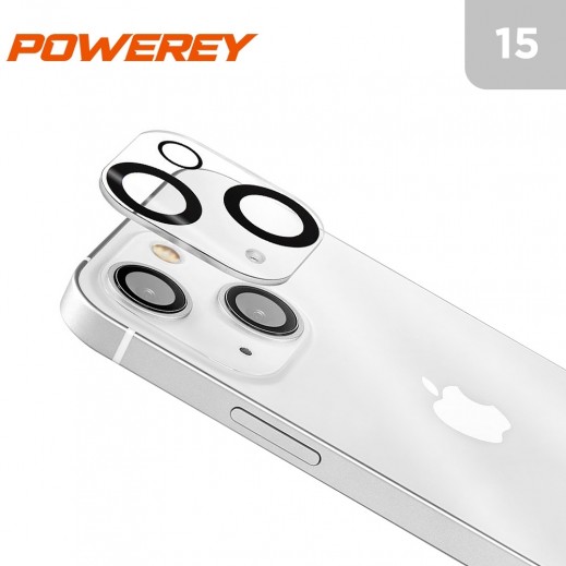 Camera Lens Protector for iPhone 15 By Powerey - Black  - delivered by Taw9eel Fast