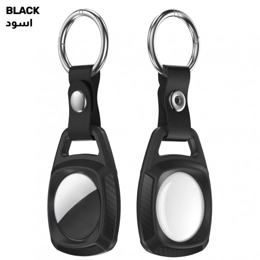 Powerey Airtag TPU carbon fibre case BLACK - delivered by Taw9eel Fast