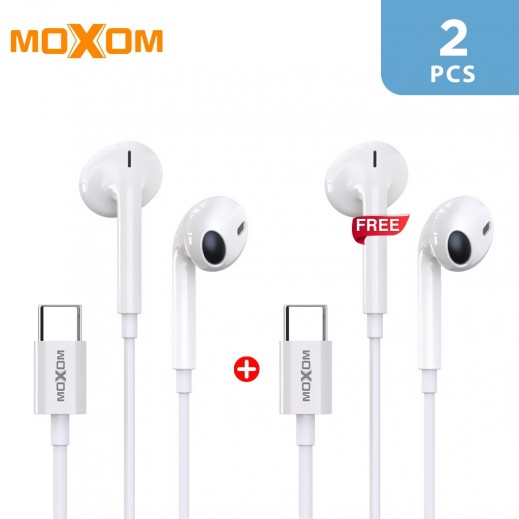 Moxom G3 Type-C Wired Earphone - 1 + 1 Free  - delivered by Taw9eel Fast