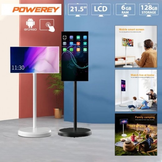 Rollable Wireless Android 21.5 Inch Interactive Touch Screen with Stand by Powerey