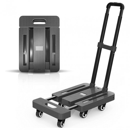Easy Carry Foldable Plastic Trolley Black