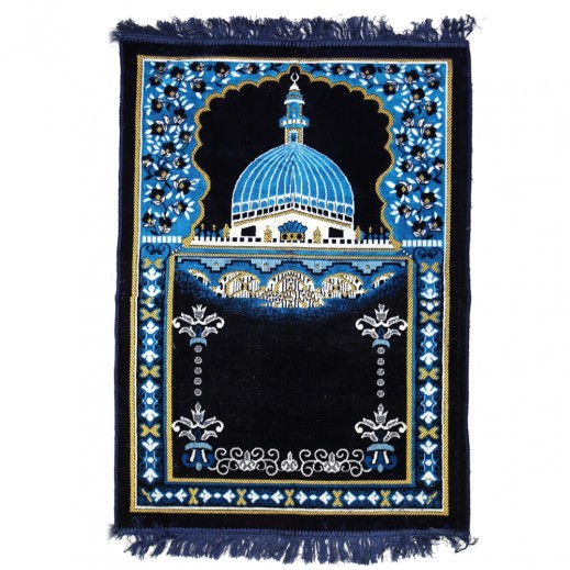 Madina Background Prayer Mat Night Blue - 70 x 110 cm