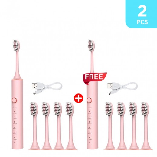 Rechargable Tooth Brush Pink (1 + 1 Free) By Powerey 