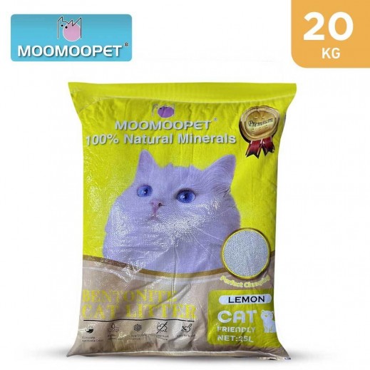 Moomoopet Bentonite Cat Litter Clumping Sand- Lemon 25 Liter  - delivered by Taw9eel Fast