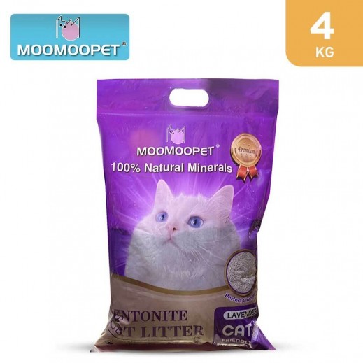 Moomoopet Bentonite Cat Litter Clumping Sand - Lavender 4 Kg  - delivered by Taw9eel Fast