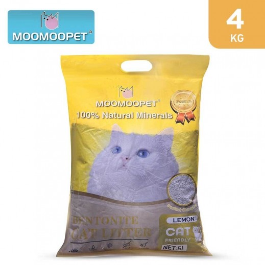  Moomoopet Bentonite Cat Litter Clumping Sand- Lemon 4 Kg  - delivered by Taw9eel Fast