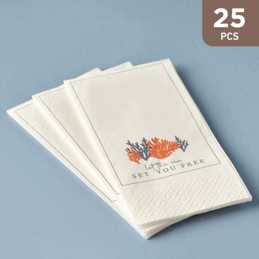 Bella Maison Marin Coral Napkin 33 x 33 cm - 25 Pieces - delivered by Taw9eel Fast