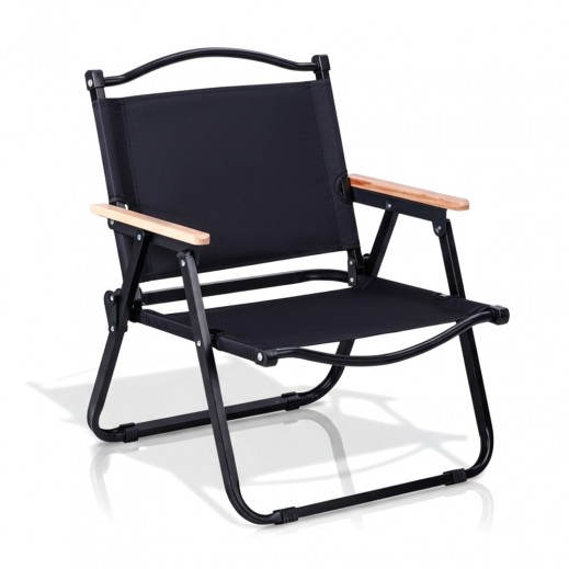 Foldable Camping Chair Black - 1 Person