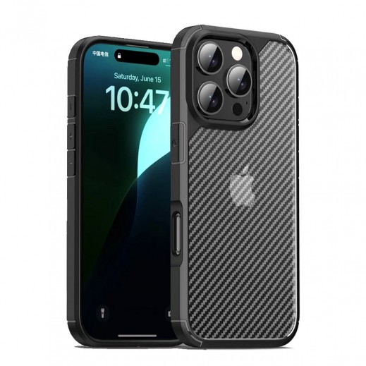 Carbon Fiber Shock Proof Case For Iphone 16 Pro By Powerey - delivered by Taw9eel Fast