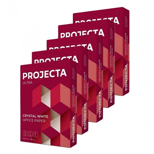 Ultra A4 Office Papers White 80g By Projecta - 5 × 500 Sheets - delivered by Taw9eel Fast