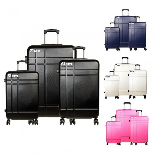 Set of 3 ABS 360A° Spinner Wheels Hard Travel Luggage Bags