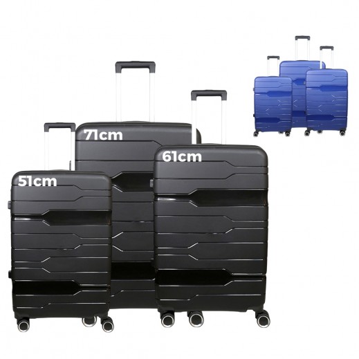 Spinner Wheels PP Hard Travel Luggage Bag By Eco Travel