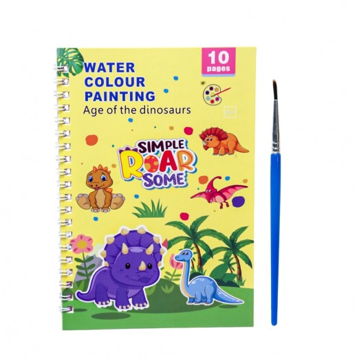 Children's Graffiti Notes Age of the Dinosours Water Color Painting Book 10 Pages - delivered by Taw9eel Fast