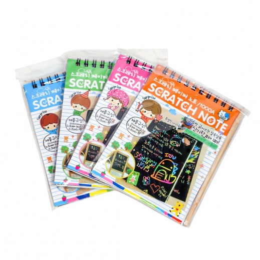 Kid's Scratch Painting Note Assorted - 1 Piece - delivered by Taw9eel Fast