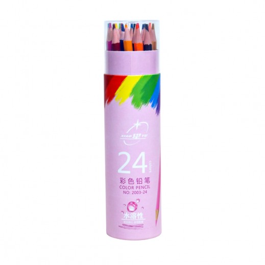 24 Color Pencil Set - Pink - delivered by Taw9eel Fast