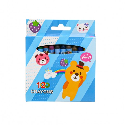 Colored Crayons Blue-Set of 12  - delivered by Taw9eel Fast