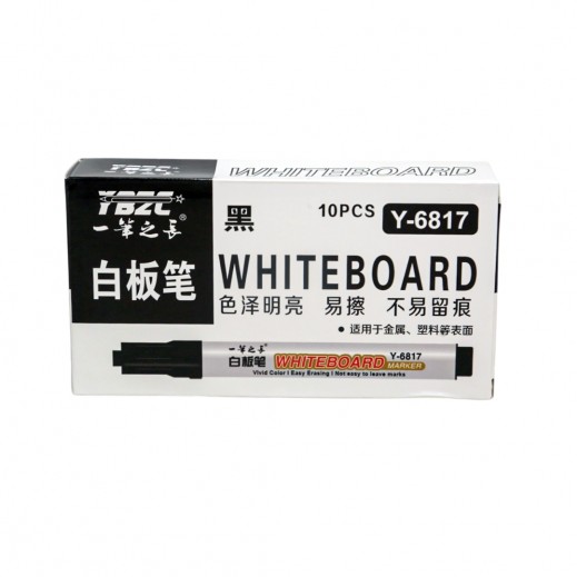 Easy to erase whiteboard Marker Black-pack of 10 - delivered by Taw9eel Fast