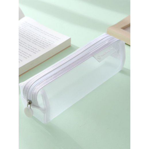 Mesh Pencil Case White