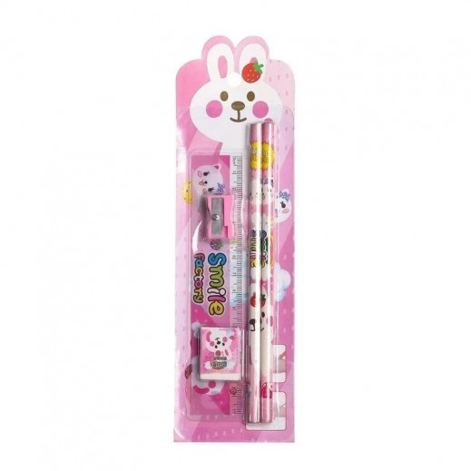 Pink Stationery Kit 5 Pieces  - delivered by Taw9eel Fast