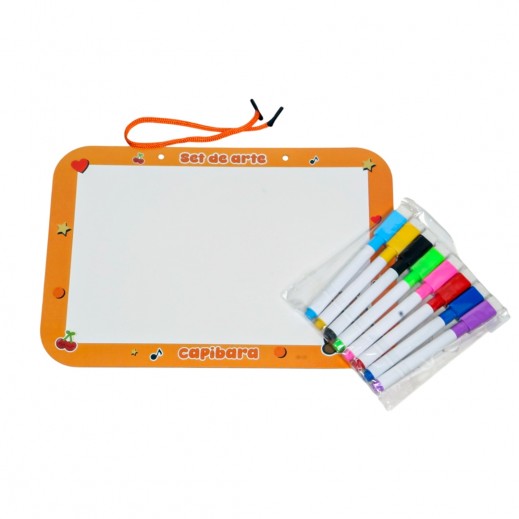 Whiteboard With Colored Pens - delivered by Taw9eel Fast