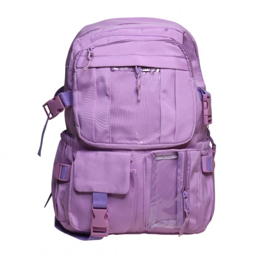 Canvas School Backpack 16.5 inch - Purple - delivered by Taw9eel Fast