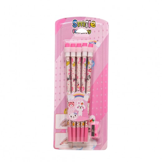 HB Card Lead Pencils Stationery Kit 15 PCS - Pink