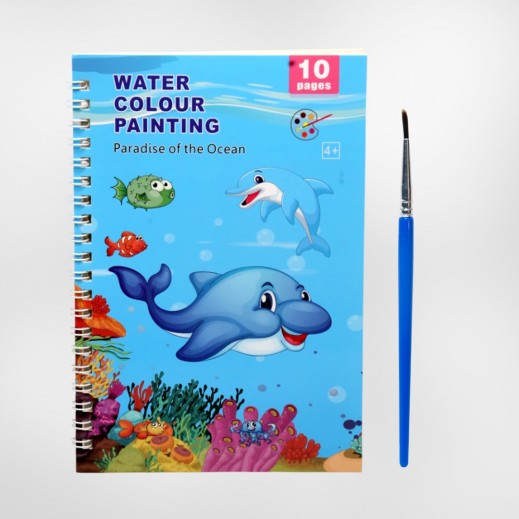 Children's Graffiti Notes Paradise of the Ocean Water Color Painting Book 10 Pages