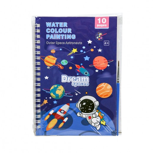 Children's Graffiti Notes-Outer Space Astronauts Water Color Painting Book 10 Pages