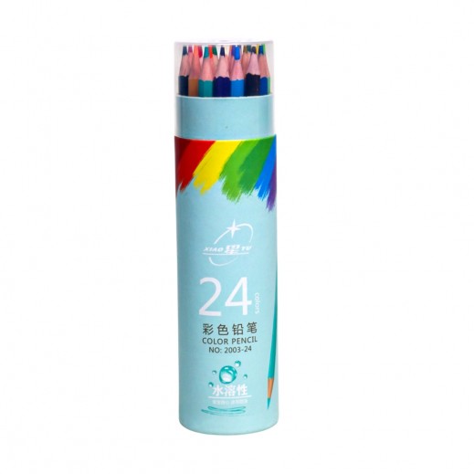 24 Color Pencil Set - Blue - delivered by Taw9eel Fast