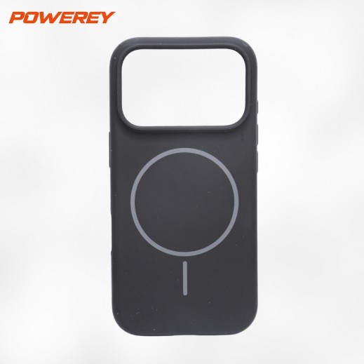 Magsafe Real Liquid Silicone Case For iPhone 17 Pro By Powerey - Black - delivered by Taw9eel Fast