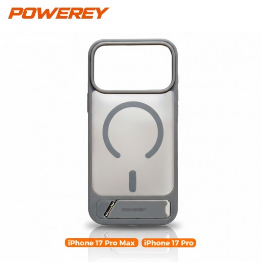 Magsafe Frosted Case with Stand For iPhone By Powerey - Grey
