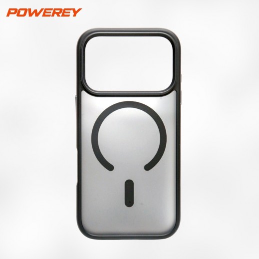 High End Frosted PC + TPU Shockproof Magsafe Case For iPhone 17 Pro By Powerey - Black - delivered by Taw9eel Fast