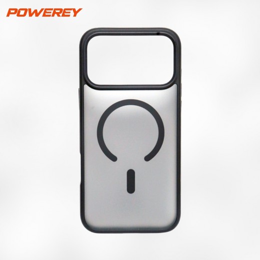 High End Frosted PC + TPU Shockproof Magsafe Case For iPhone 17 Pro Max By Powerey - Black - delivered by Taw9eel Fast